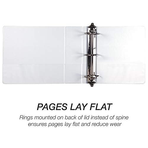 Samsill 4 Inch Durable Binder with Locking D-Rings - Made in USA, Customizable Clear View, Holds 775 Pages (2 Pack, White) - Perfect for Office, School, and Document Organization