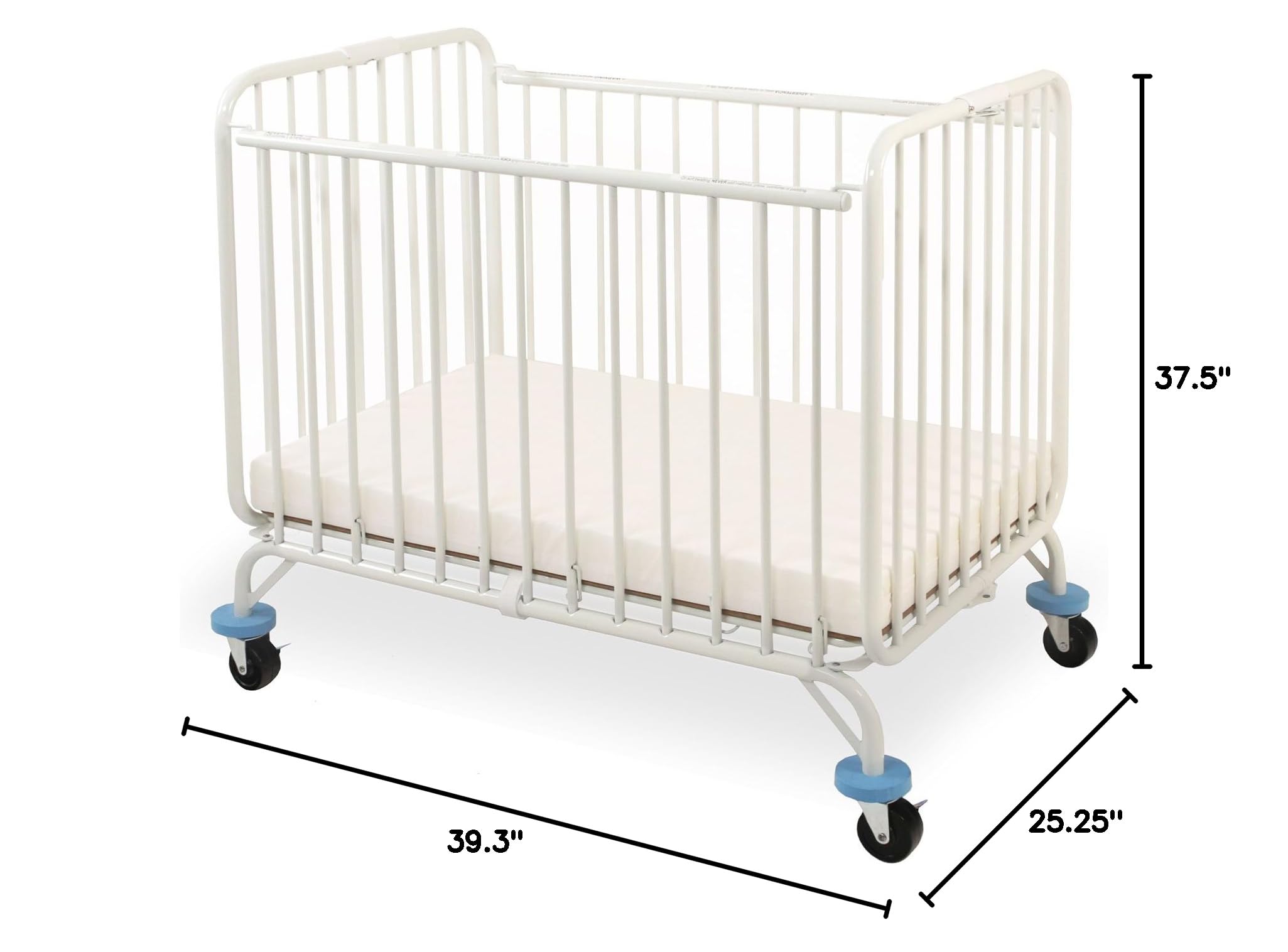 Portable Folding Metal Baby Crib - Compact Travel Crib for Infants & Toddlers, White - Perfect for Holidays, Travel, and Home Nursery Use