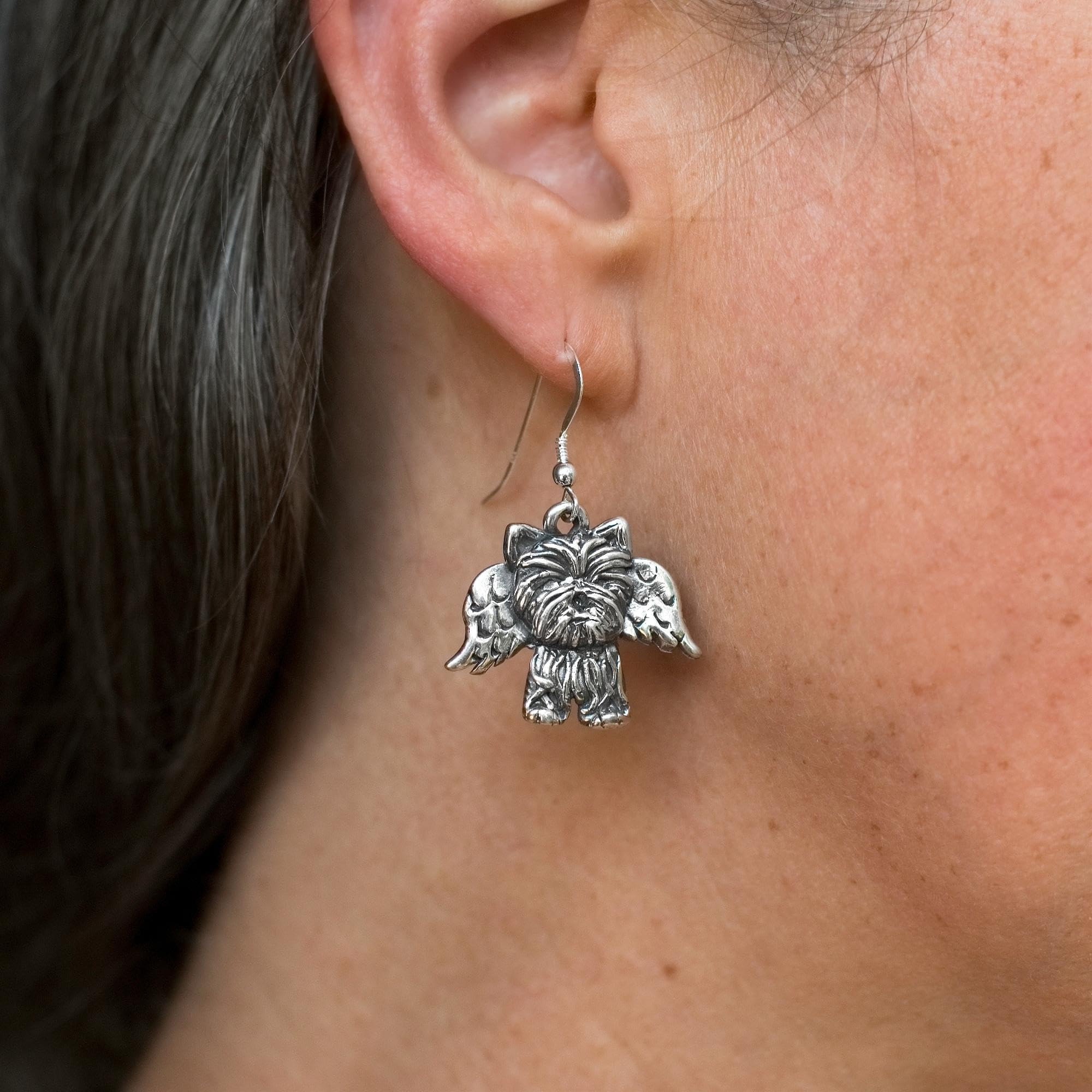 Sterling Silver Yorkie Dog Earrings for Women - Handmade in USA - Perfect Yorkie Lover Gift for Birthdays, Anniversaries & Special Occasions