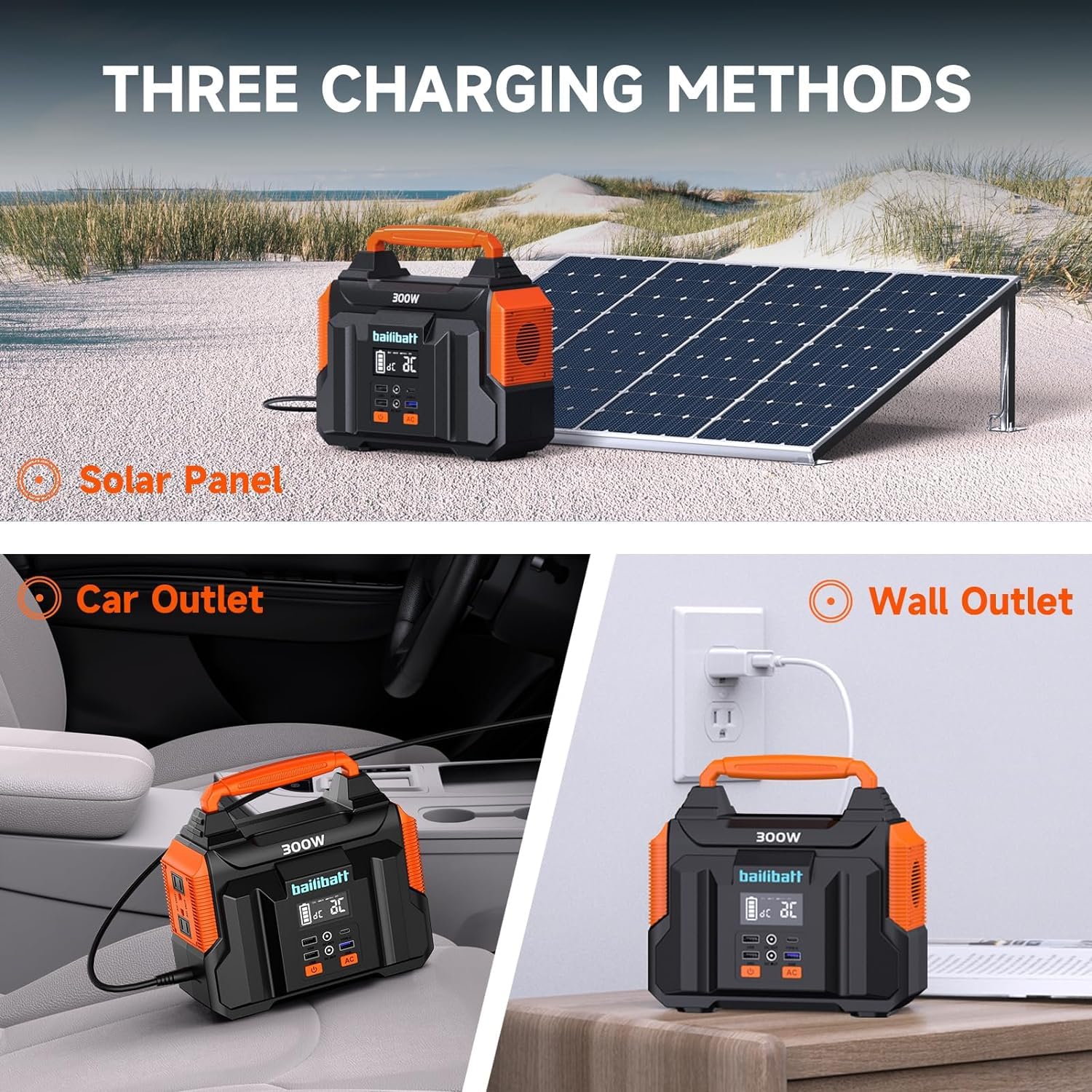 Portable Power Station 300W 257Wh - Solar Generator with Lithium Battery for Camping, Travel, Emergency, Hunting & Outdoor - Large Power Bank with AC Outlet for Laptop, CPAP, Phone Charging - Perfect for Home Backup & RV Adventures