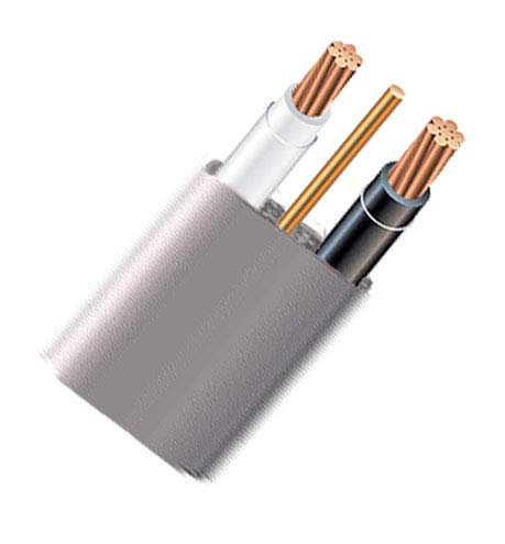 8/2 UF-B 125ft Underground Feeder Cable - Direct Burial Electrical Wire for Outdoor Lighting, Irrigation Systems & Underground Power Distribution