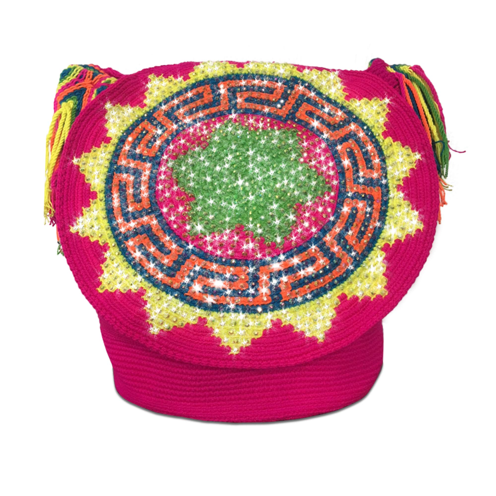 Wayuu Mochila Bag with Crystals - Handmade Masterpiece for Travel & Beach