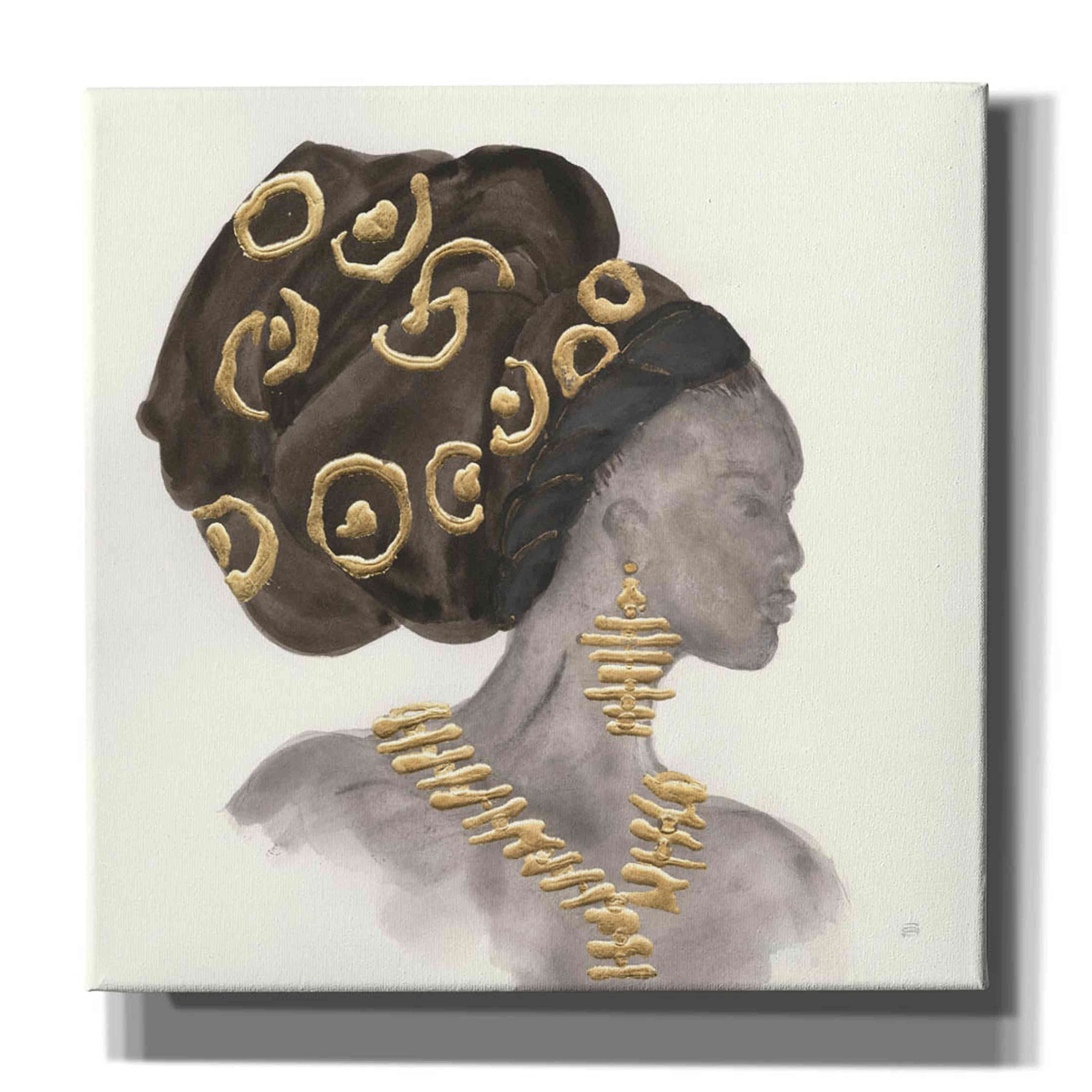 Epic Graffiti 'Headdress Beauty I' by Chris Paschke - 37x37 Inch Giclee Canvas Wall Art Print - Native American Inspired Home Decor for Living Room, Bedroom & Office