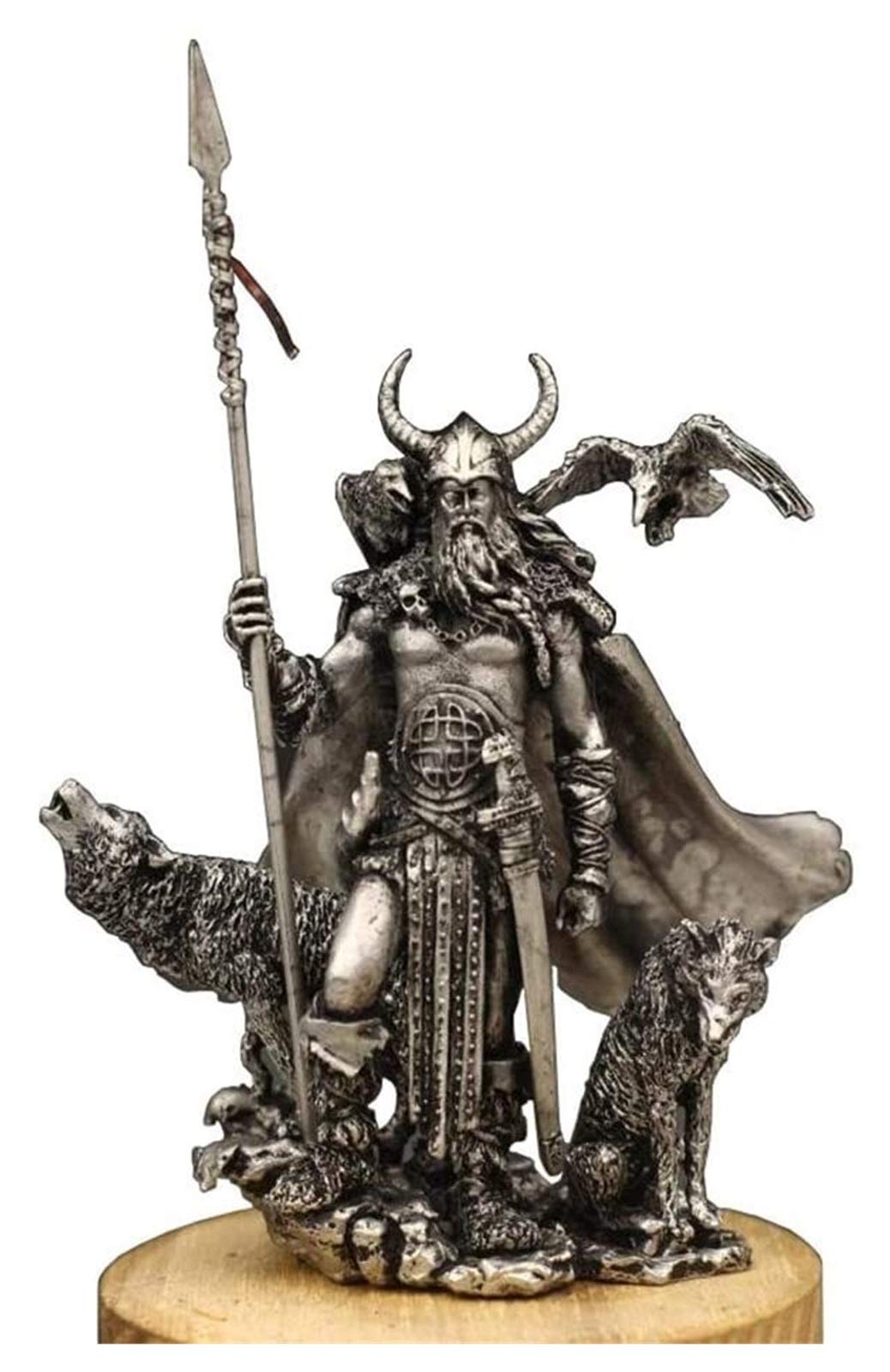 LQX Germanic God Statue - Ancient Warrior Sculpture, Mythical Magic Figure, Metal Craft Home Decor for Desk, Bookcase & Display | Perfect for Viking & Norse Mythology Enthusiasts