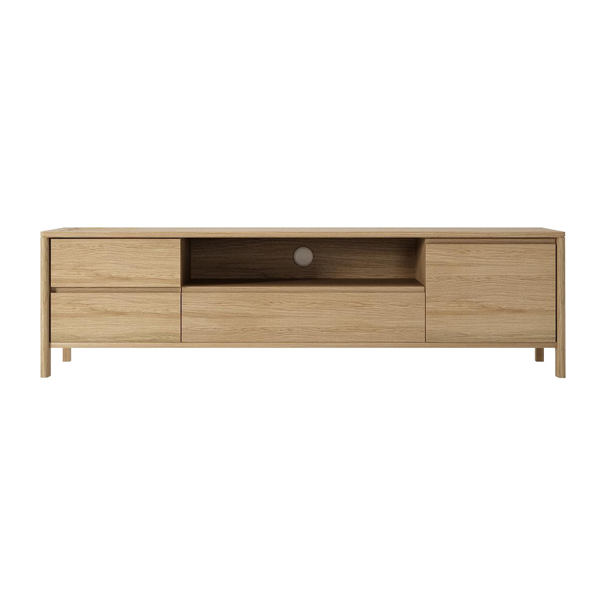 Modern Wooden Media Cabinet with Storage - TV Stand for Living Room, Bedroom & Home Theater - Rustic Farmhouse Style Entertainment Center