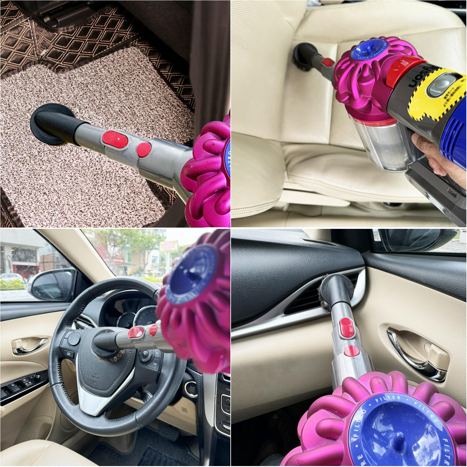 Premium Dyson Vacuum Brush Attachments for Car Detailing, Figurines & Furniture - Traceless Dust Brush & Horsehair Dusting Brush for V7 V8 V10 V11 V15 - Perfect for Auto Interiors, Collectibles & Home Decor Cleaning