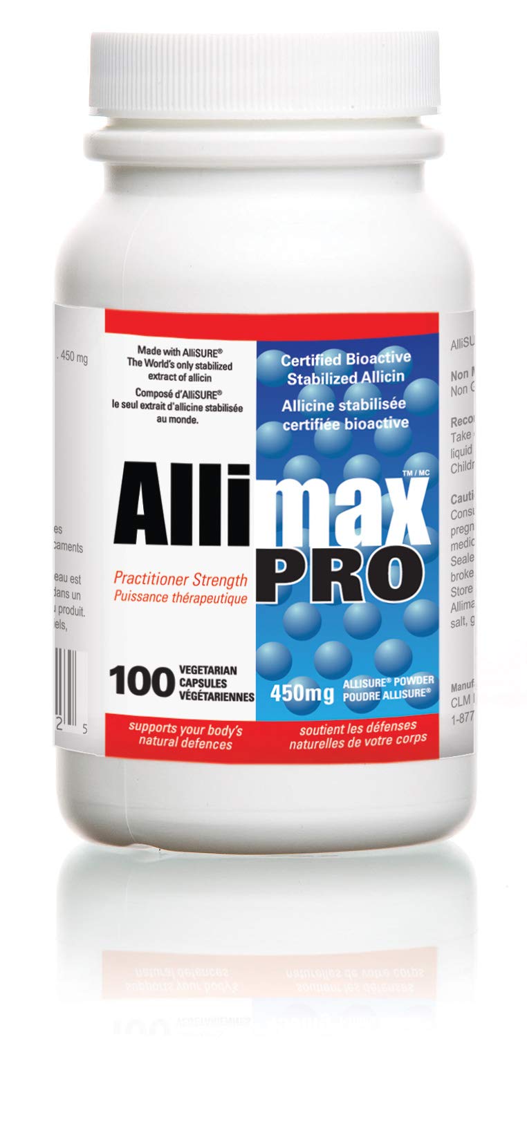 Allimax Pro 450mg 100 Vegicaps - Premium Allicin Garlic Supplement for Immune Support | Stabilized Allicin Extract from Organic Spanish Garlic | Professional Strength Formula for Daily Wellness & Immune Defense | Ideal for Travel, Cold Season & Year-Round Health Maintenance