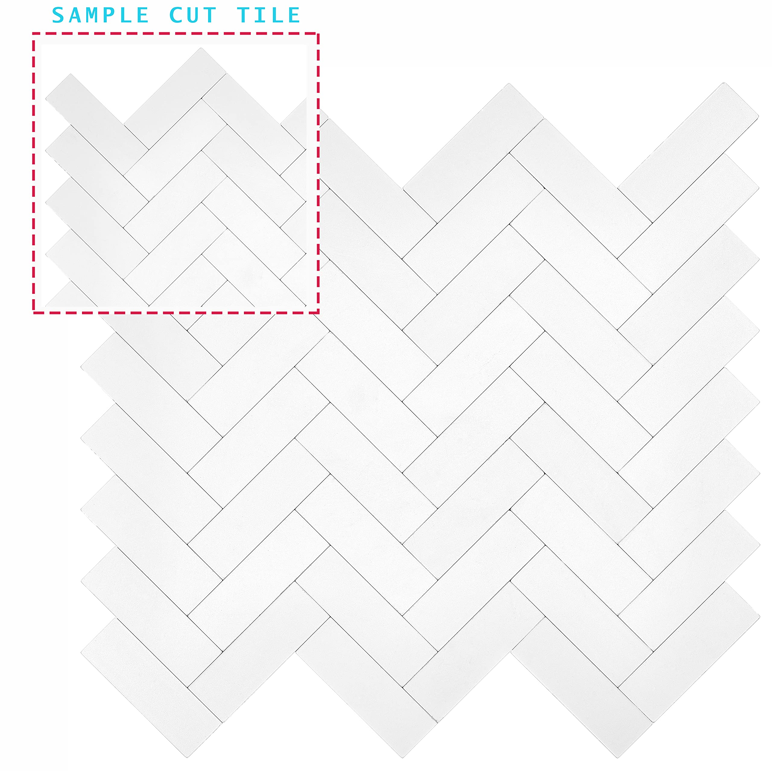 Stone Composite Herringbone Peel & Stick Tile - Easy DIY Backsplash for Kitchens