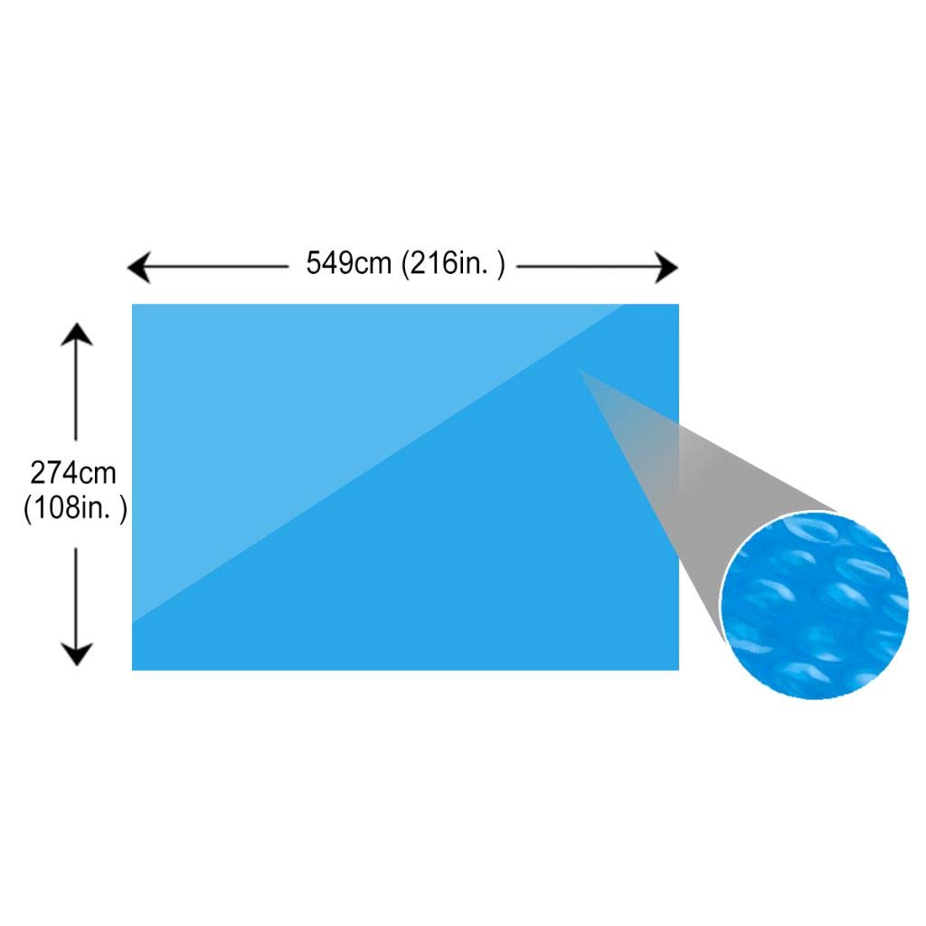 FAMIROSA 216 x 108 Inch Blue Rectangular Solar Pool Cover - Heat Retaining Blanket for In-Ground & Above-Ground Pools, Floating PE Film with Air Chambers - Perfect for Summer Swimming, Winter Protection & Energy Savings