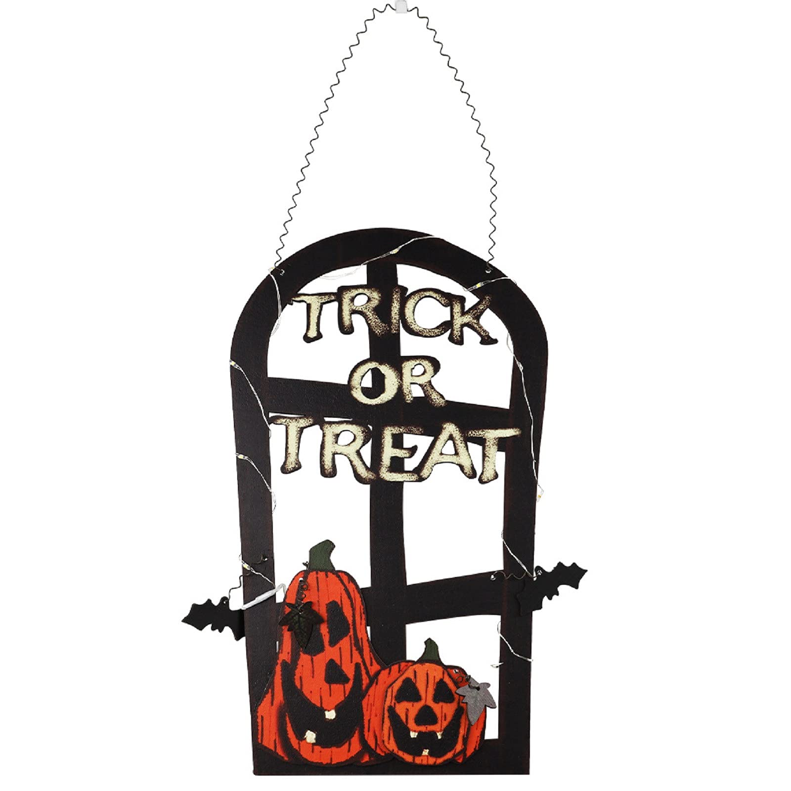 Halloween Wooden Door Hanger Decor - Spooky Front Door Sign for Halloween Party Decorations | Perfect for Indoor & Outdoor Halloween Decor, Trick-or-Treat Welcome Sign