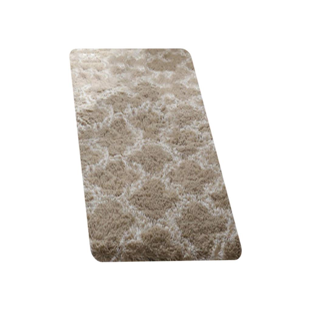 5x1.5 Feet Washable Non-Slip Tufted Area Rug - Modern Abstract Plush Shaggy Carpet for Living Room, Bedroom & Home Decor | Soft Floor Mat Essentials in Khaki | Perfect for Cozy Spaces, Home Office & High-Traffic Areas