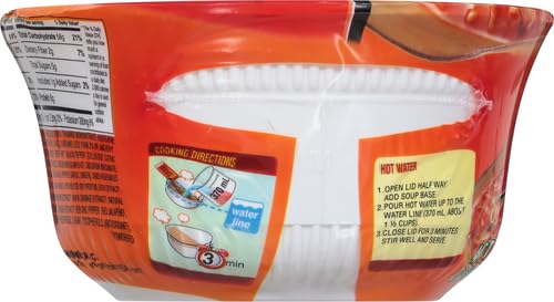 Nongshim Kimchi Noodle Soup Bowl - 3.03oz Spicy Instant Ramen | Quick & Easy Korean Meal for Office Lunch, College Dorm Snack or Late Night Comfort Food