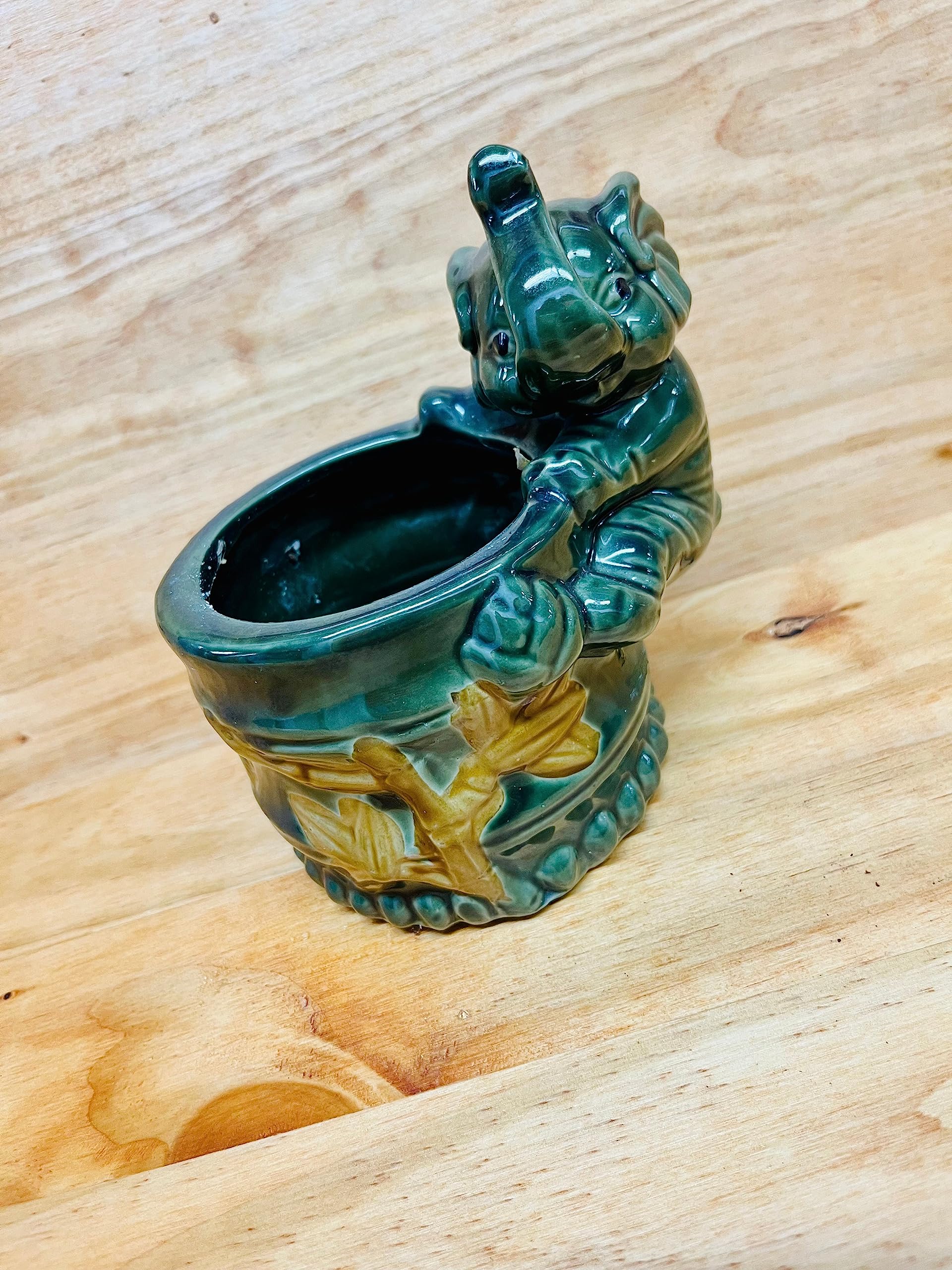 Happy Elephant Ceramic Vase for Lucky Bamboo Plants - Perfect Home Decor for Living Room, Office Desk & Feng Shui Gifts