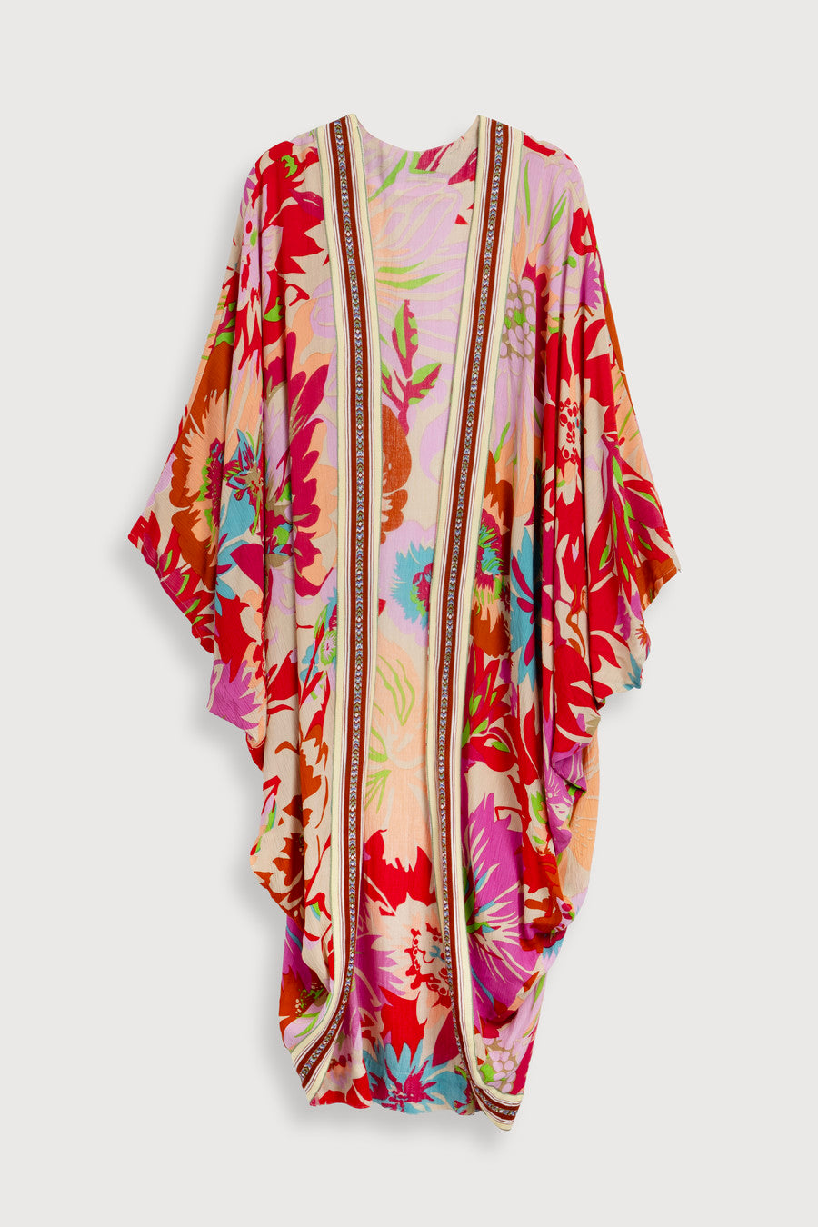 Floral Kimono with Wing Sleeves - Elegant Boho Cover Up for Women | Perfect for Beach, Pool, or Summer Outfits