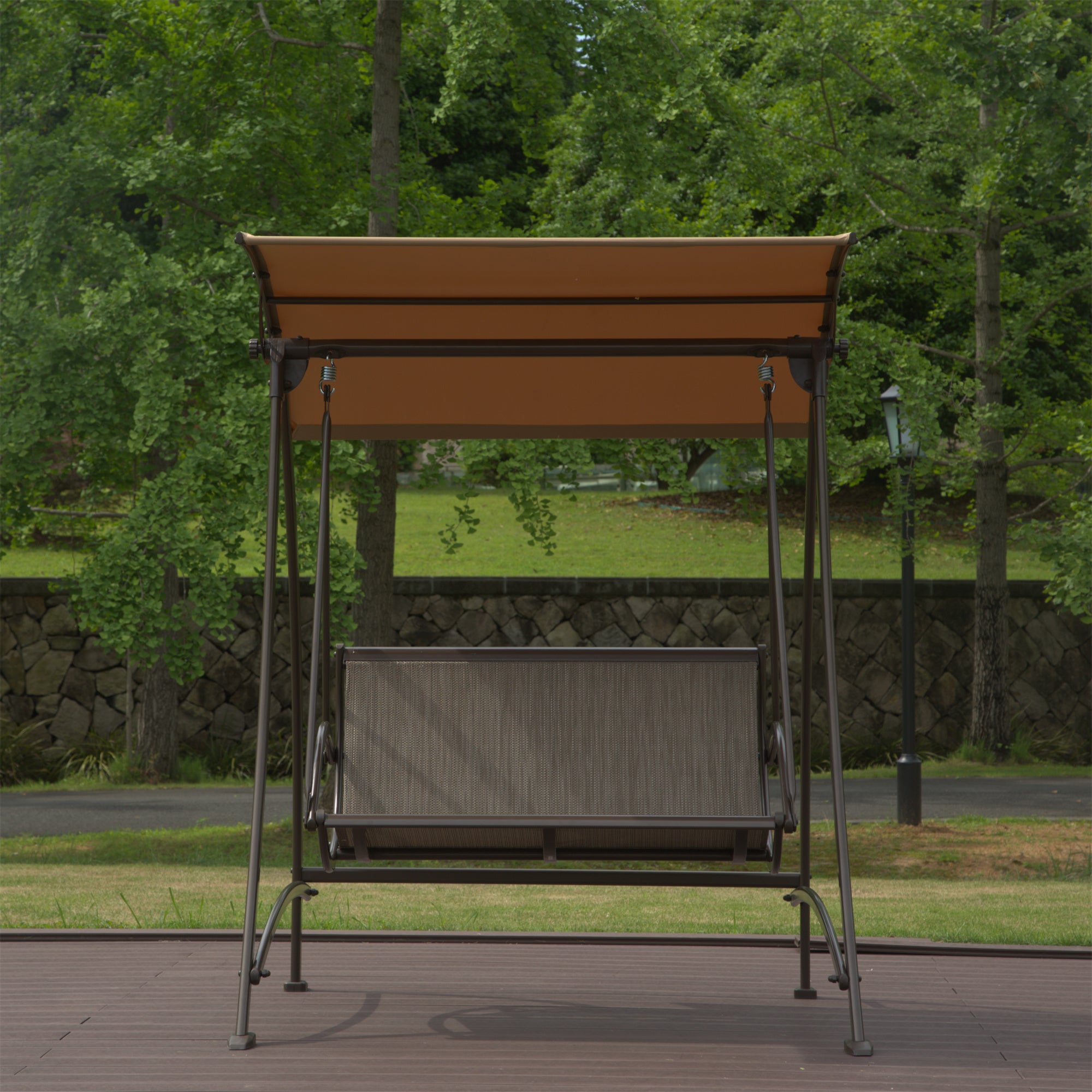 2 Seat Patio Swing Chair with Adjustable Canopy - Durable Steel Frame Outdoor Porch Swing - Perfect for Garden, Deck, Backyard & Relaxation - Weather-Resistant Glider for Comfortable Lounging