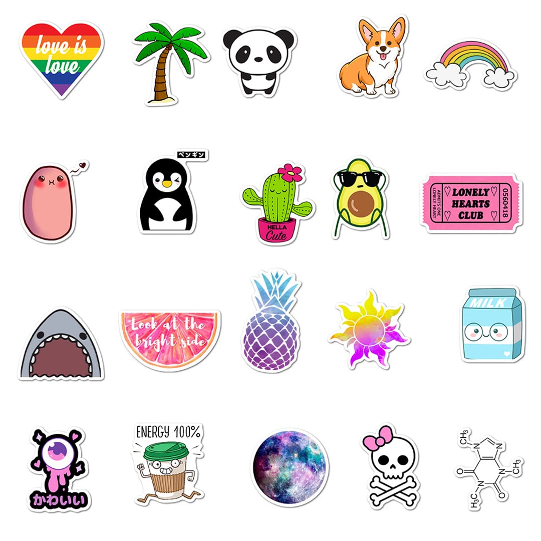 200 PCS Aesthetic Vinyl Stickers - Waterproof for Water Bottles, Laptop, Phone | Kids & Teens Decor