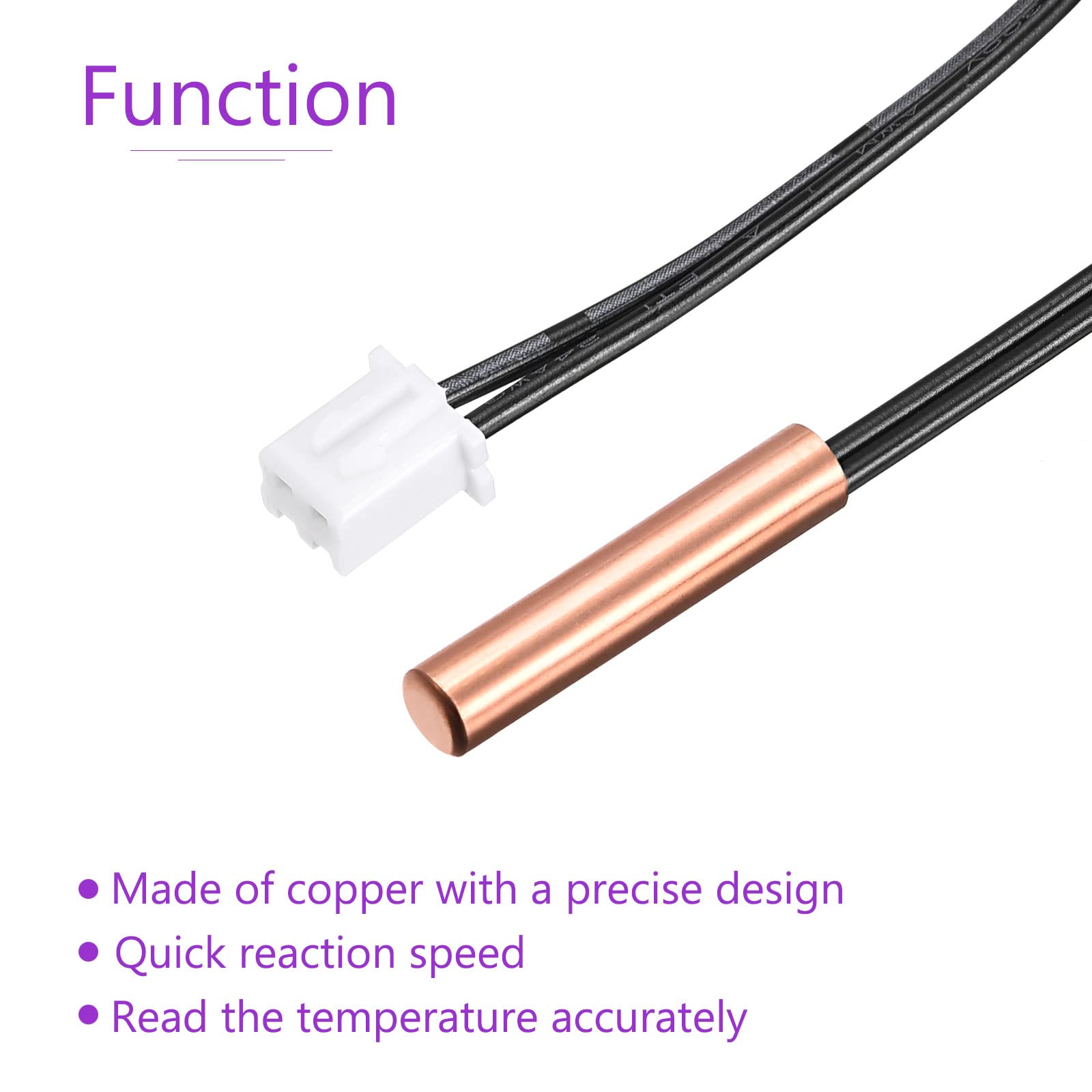 DMiotech 5 Pack 40cm 15K NTC Thermistor Probe - High Precision Extruder Filament Copper Sensor for 3D Printer Heater - Perfect for PLA, ABS, PETG Printing & Temperature Control
