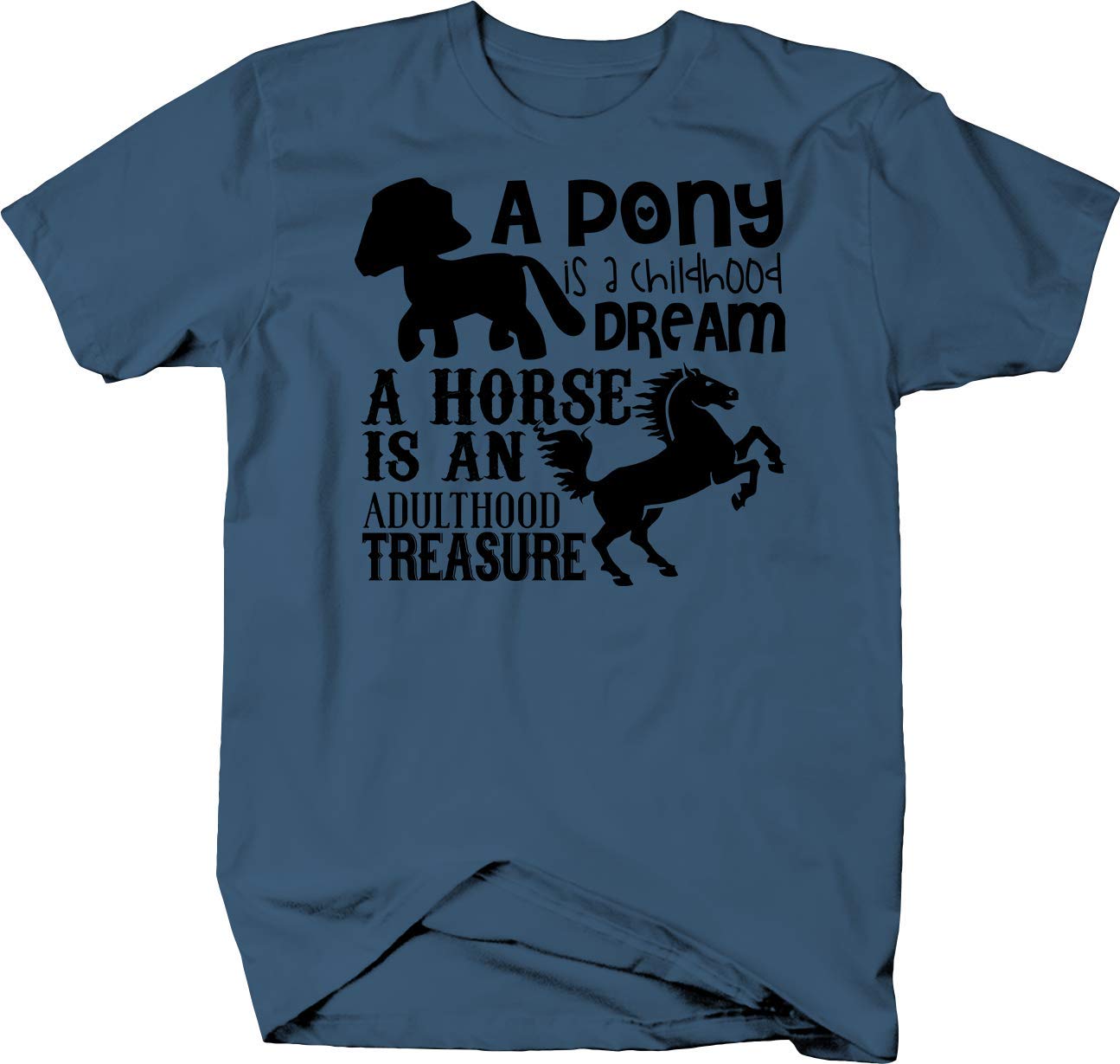 Falcon Apparel Pony Print T-Shirt - Cute Horse Design Cotton Tee for Women & Men - Perfect for Casual Wear, Birthday Gifts & Childhood Dream Theme Outfits