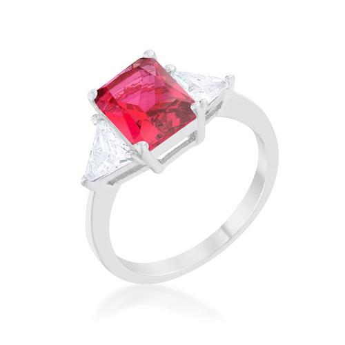 Elegant Classic Fuchsia Rhinox Engagement Ring for Women - Perfect for Proposals, Weddings & Anniversaries