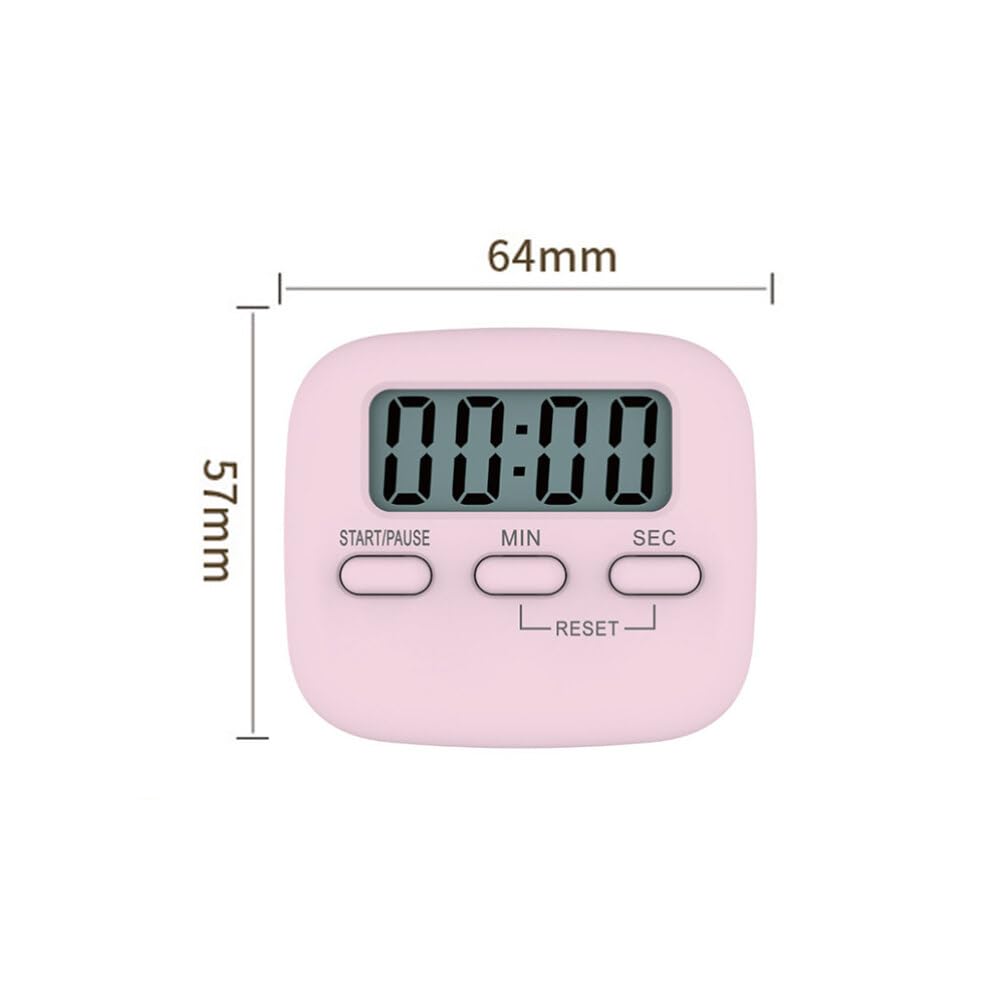 Hemoton Digital Kitchen Timer with Loud Alarm - Large Display, Countdown Stopwatch, Stand & Hanging Hole - Perfect for Cooking, Baking, Gym Workouts, Classroom Teaching, Office Meetings & Bathroom Use (Pink)