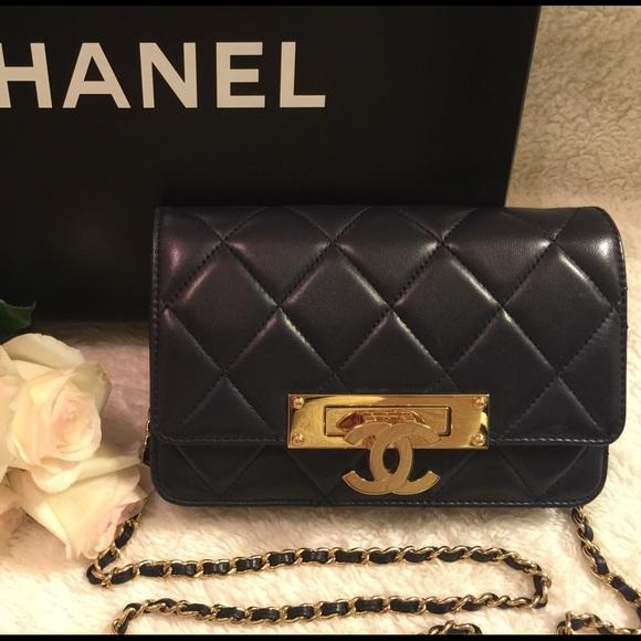 Chanel Wallet On Chain WOC Black Golden Class Calfskin Crossbody Bag - Perfect for Evening Events & Daily Luxury Accessories