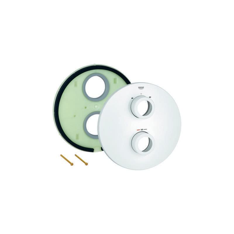 Grohe Grohtherm Rosette for Thermostat Sets - 210mm Outer Diameter, Wall Plate with Concealed Sealing, Moon White (47810LS0) - Perfect for Bathroom & Shower Renovations