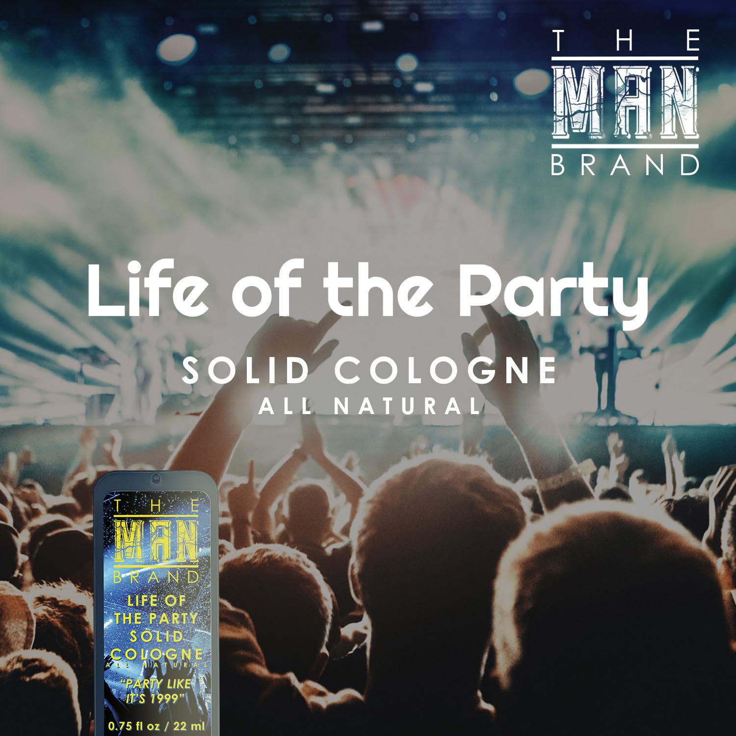 Life of the Party Solid Cologne for Men - Natural & Travel-Sized Wax Cologne (3/4 oz) | Fresh Cool Water Scent | Perfect for Daily Use, Gym, Travel & Gifts