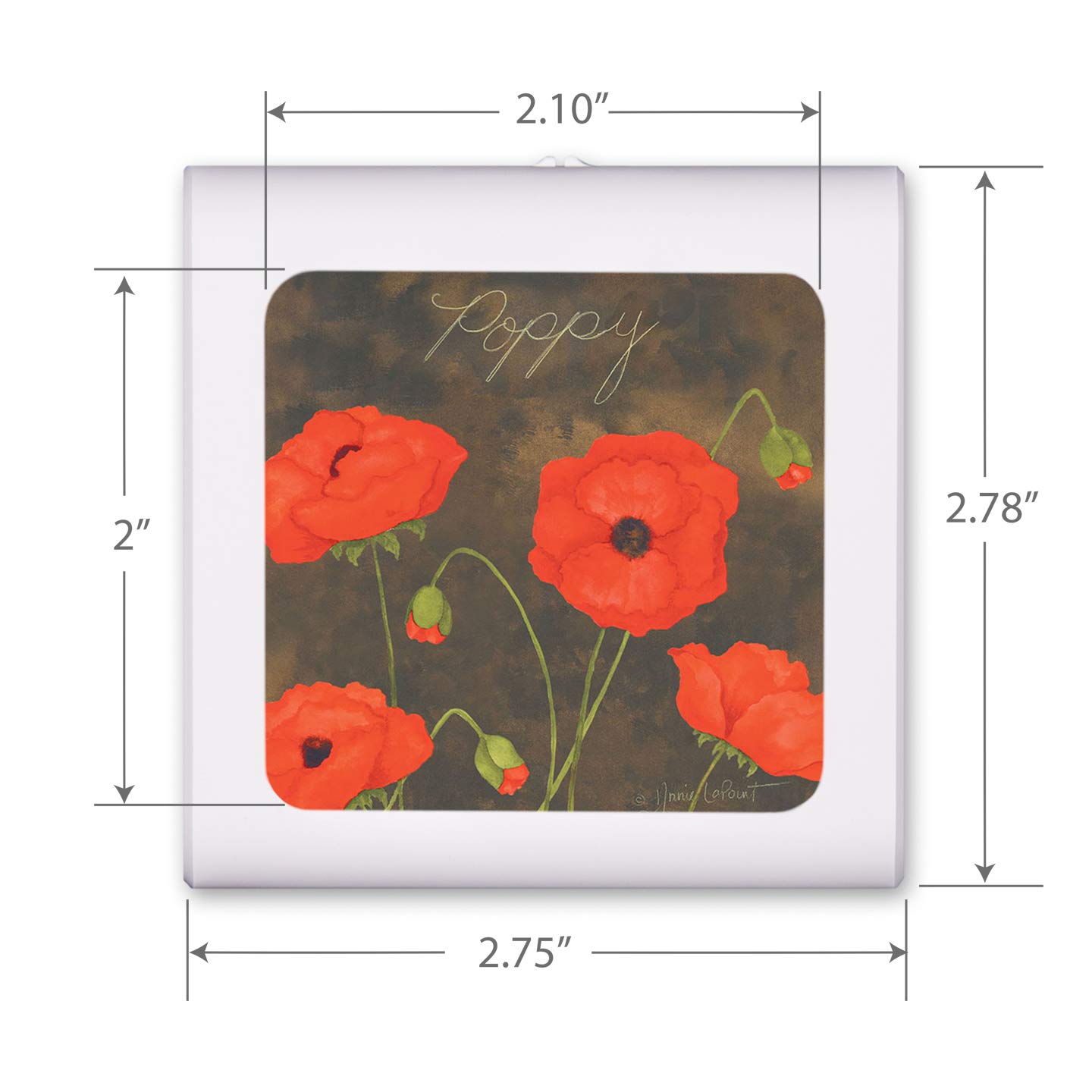 Dimmable LED Night Light with Auto On/Off Sensor - Adjustable Brightness, Warm White Light for Nursery, Bedroom, Bathroom & Hallway | Poppy Floral Design | Energy-Efficient Plug-in Nightlight for Kids, Adults & Seniors (Perfect for Nighttime Safety & Comfort)