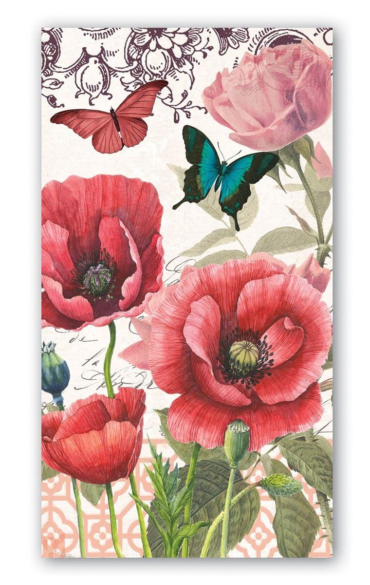Michel Design Works Toujours Paris Hostess Paper Napkins - Elegant Floral Design Cocktail & Dinner Napkins for Parties, Weddings, and Home Decor