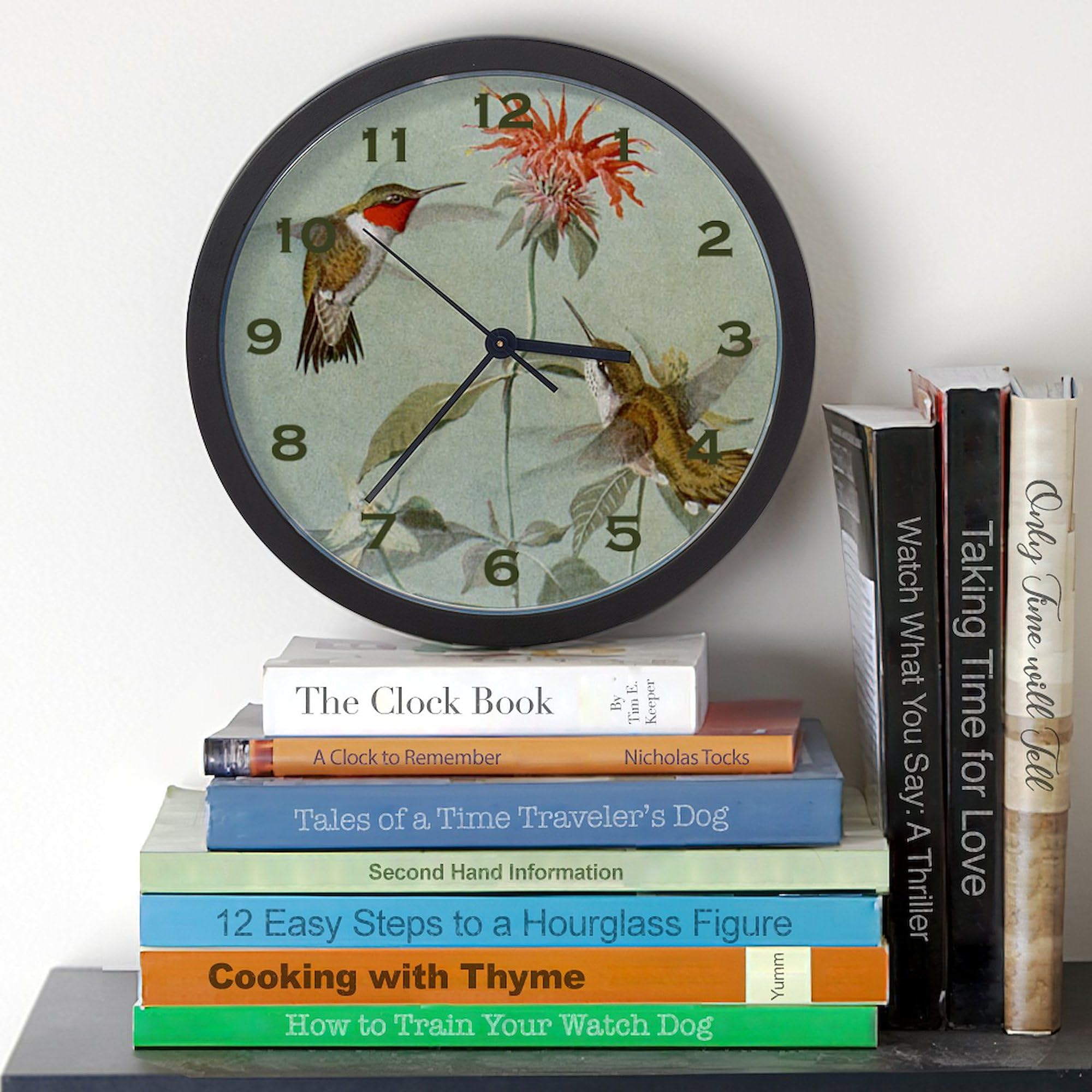 10 Inch Hummingbird Wall Clock - Decorative Silent Non-Ticking Clock for Living Room, Kitchen, Office | Perfect Home Decor Gift for Bird Lovers