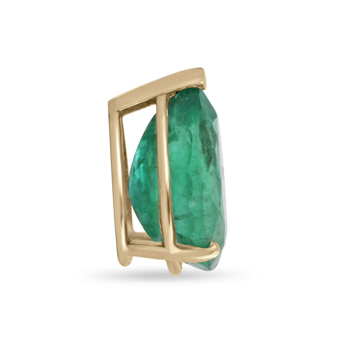 4.67cts Natural Emerald Pear Cut Solitaire Ring - 14K Gold Three Prong Setting | Elegant Jewelry for Engagement, Wedding & Special Occasions