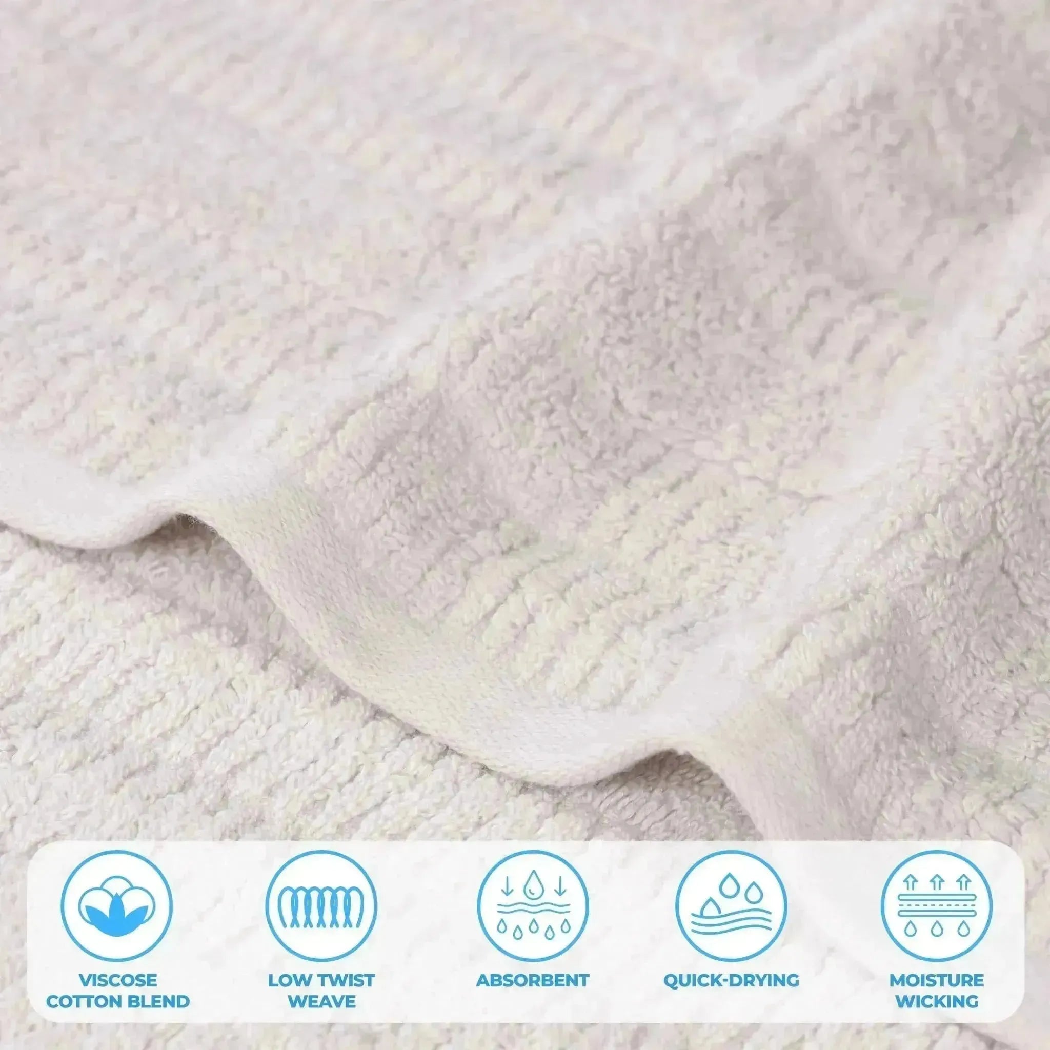 Premium Mika Smart Twist Viscose Cotton Blend Hand Towels - Soft & Absorbent Bath Towel Set of 6 - Perfect for Bathroom, Spa, Gym & Guest Use