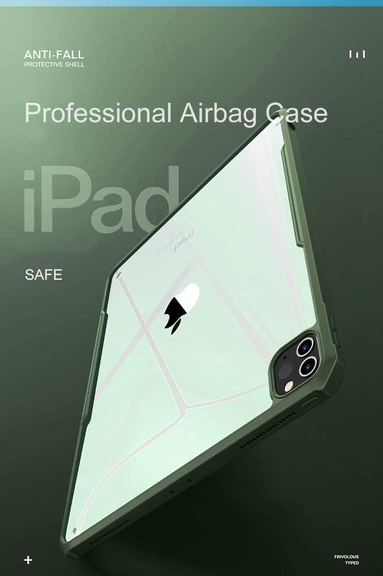 XUNDD iPad Pro 11 12.9 (2020) Transparent Protective Case with Airbag Bumper - Shockproof Kids Safe Cover for School, Travel & Outdoor Activities