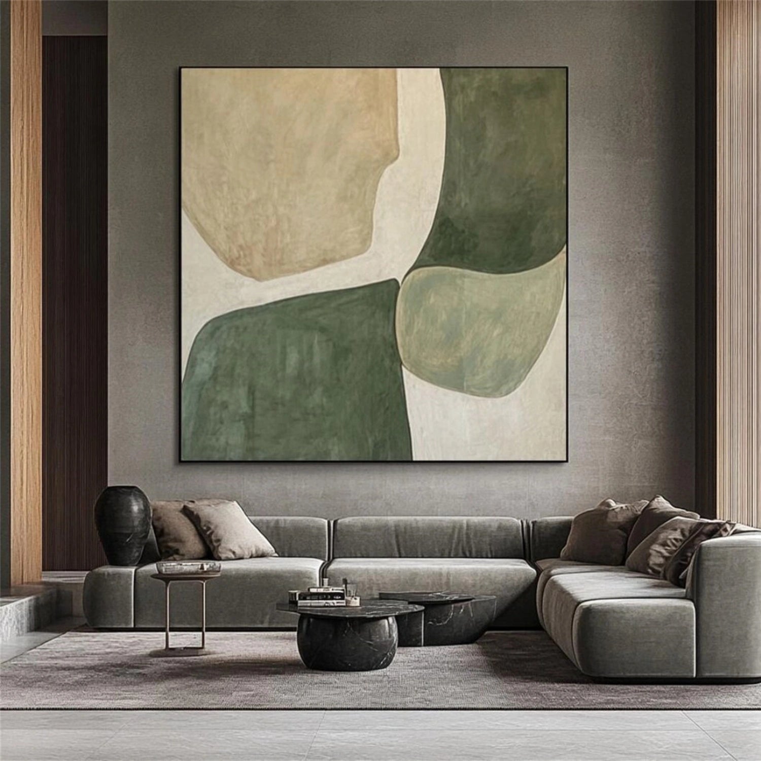 Blue & Green Abstract Wall Art Canvas Print #BG091 - Modern Home Decor for Living Room, Bedroom & Office