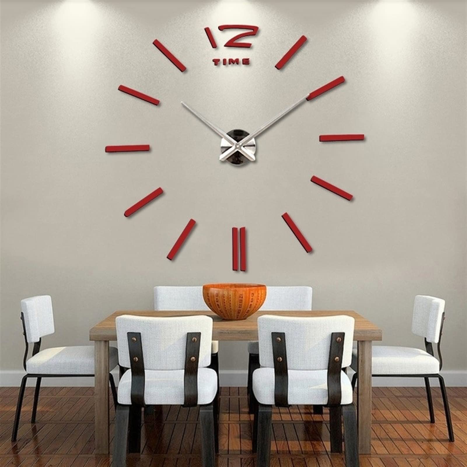 Modern DIY Acrylic Quartz Wall Clock - 3D Home Decor for Living Room, Bedroom, Office - Dark Gray 47 Inch Metal Sticker Clock - Perfect for Home & Office Decorations