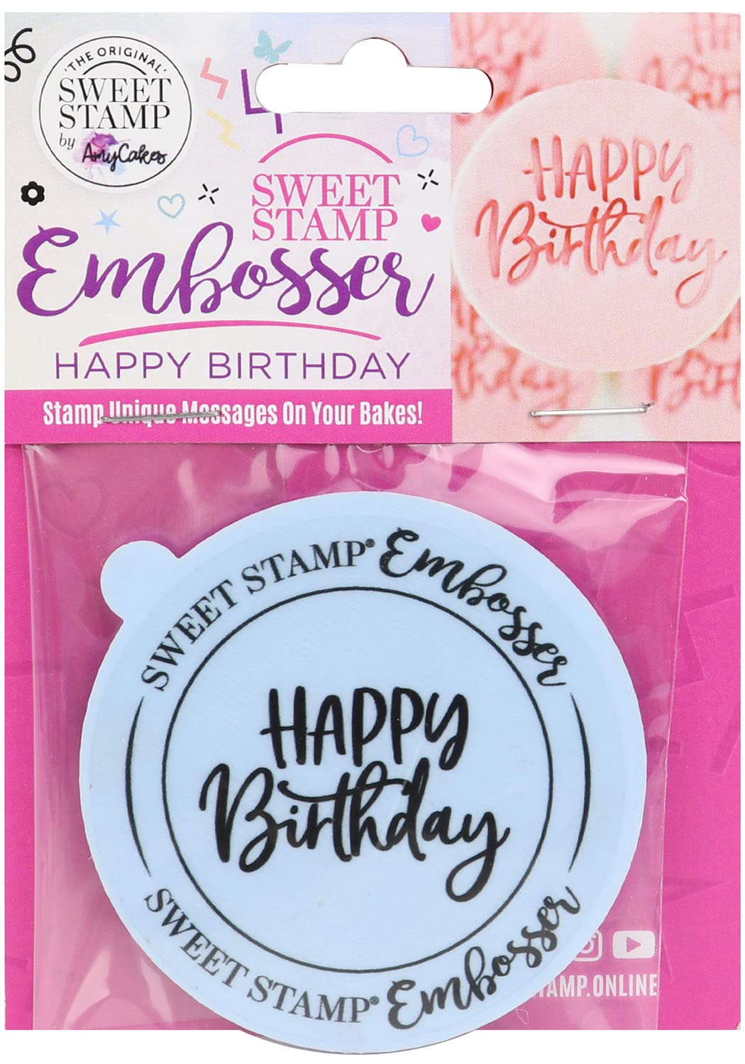 Happy Birthday Plastic Cookie & Cupcake Embosser - DIY Baking Decorating Tool for Birthday Parties, Baby Showers & Special Occasions