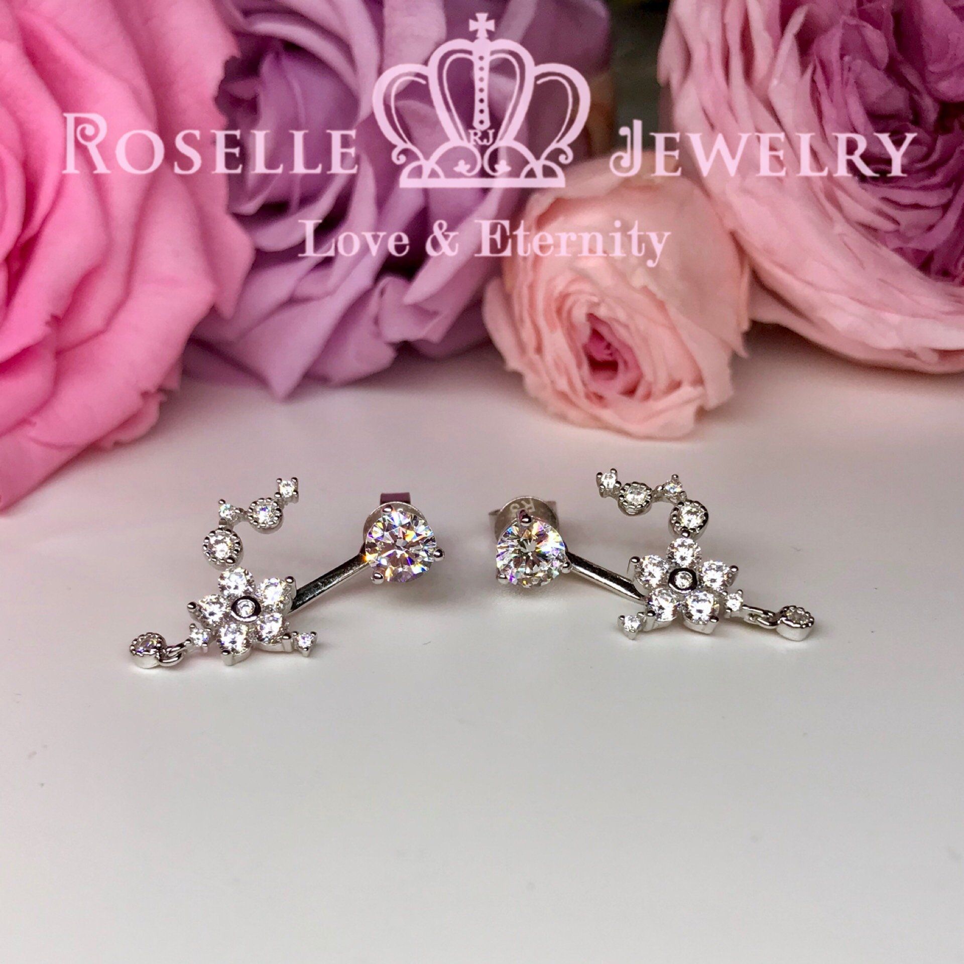 Detachable Floral Stud Earrings for Women - Dainty Flower Jewelry Gift for Her - Perfect for Weddings, Parties & Everyday Wear | JE2