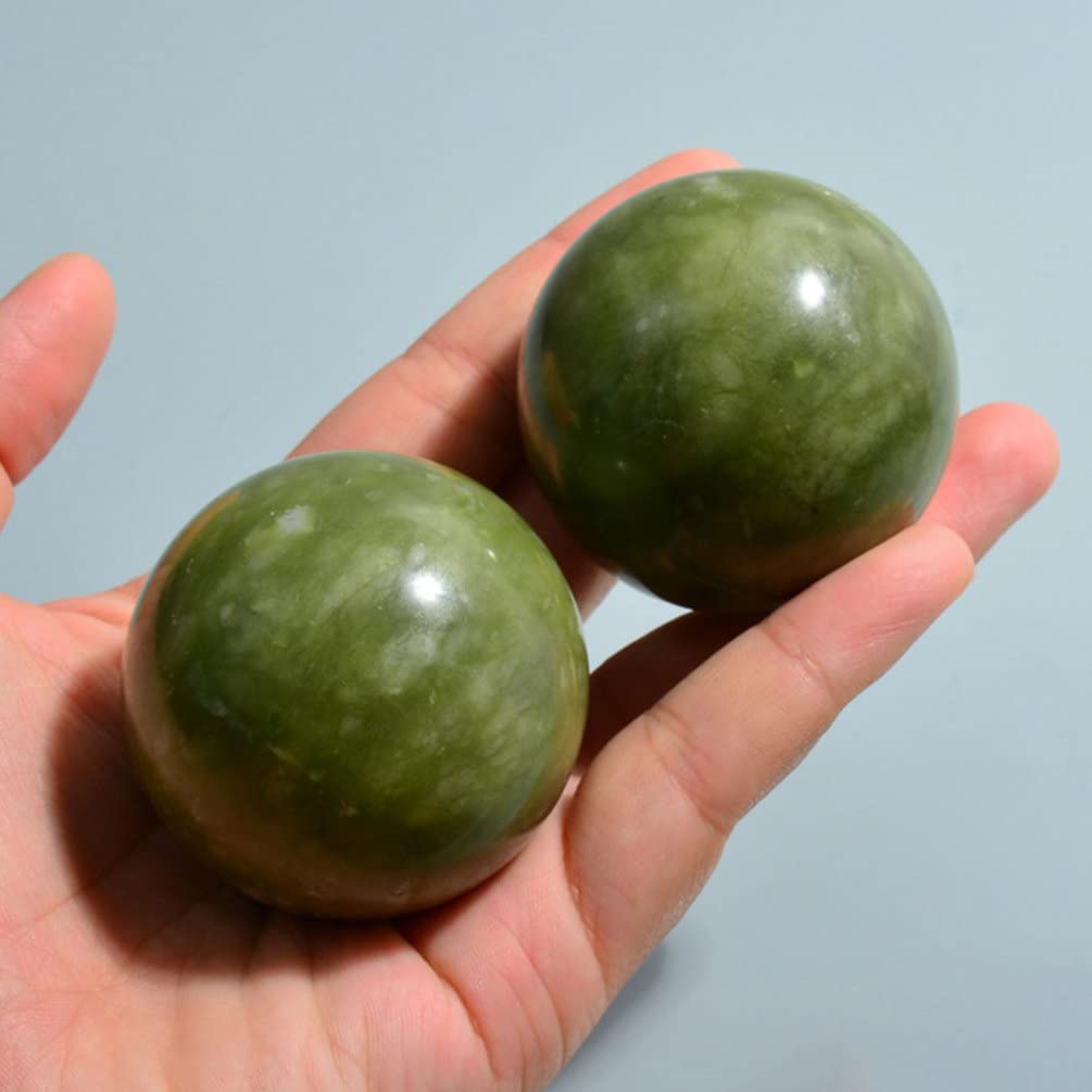 Premium 2-Piece Chinese Baoding Balls - Jade Health Exercise & Massage Hand Balls for Stress Relief, Finger Strength, and Meditation - Perfect for Home, Office, Travel & Outdoor Use