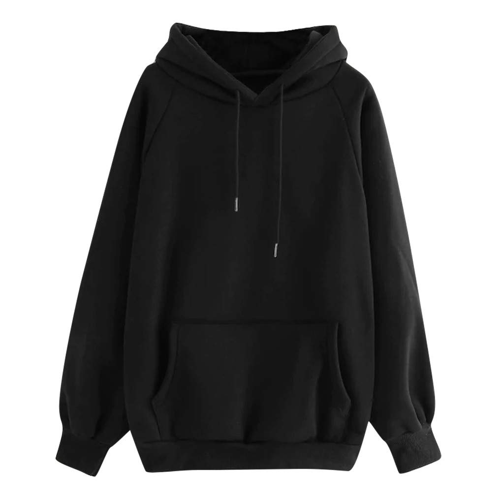 Women's Fleece Pullover Hoodie - Long Sleeve Solid Color Sweatshirt for Casual Wear, Workout & Outdoor Activities