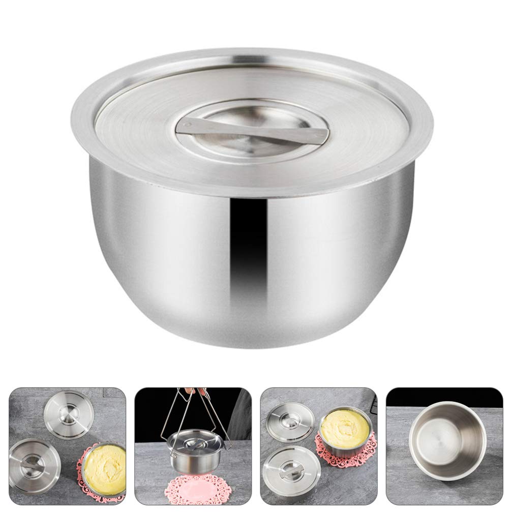 Hemoton Stainless Steel Insulated Serving Bowl with Lid - Perfect for Soup, Noodles, Salad, Ice Cream & Cereal - Ideal for Kitchen, Dining, Camping & Picnics
