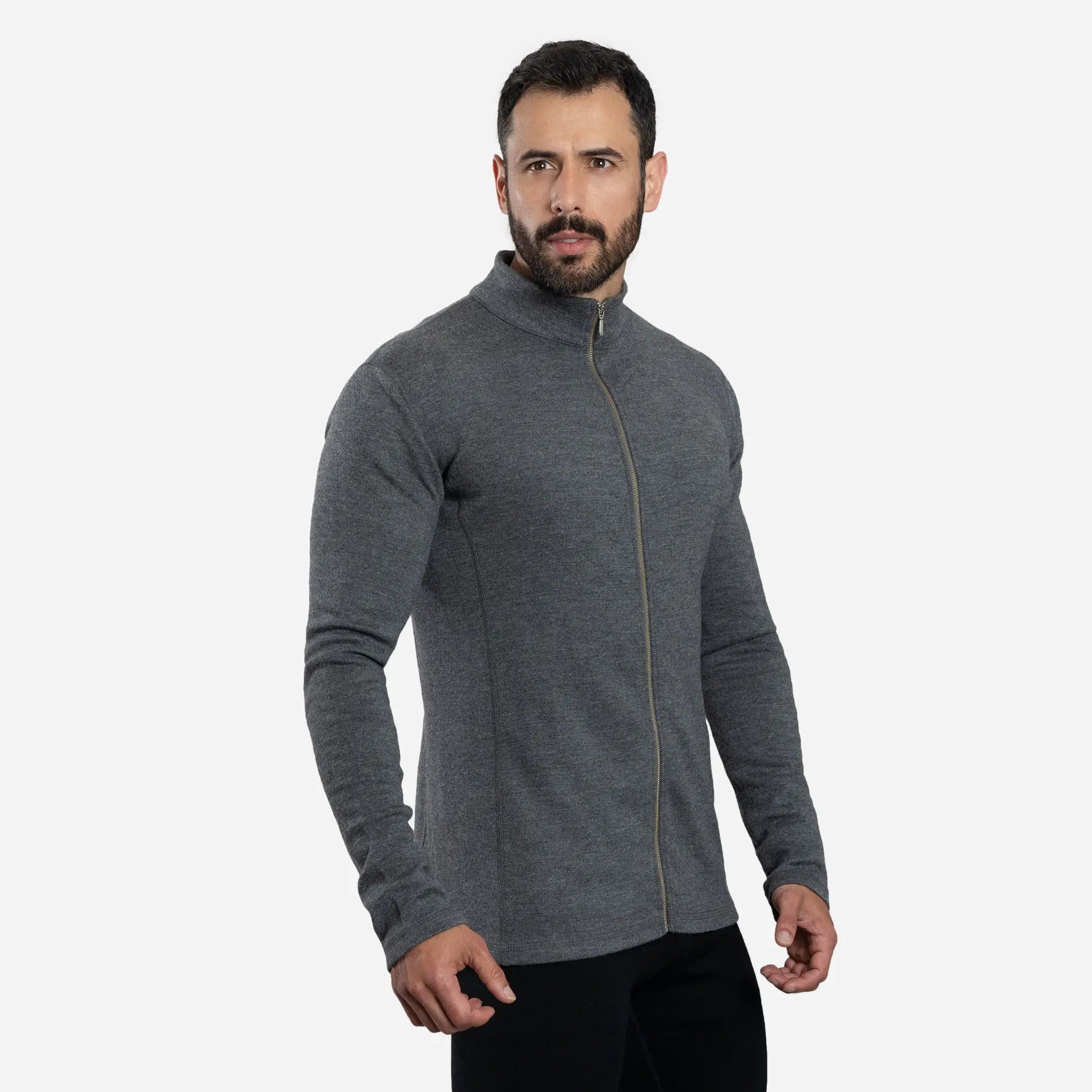 Men's Alpaca Wool Jacket - 420 Midweight Full Zip Fleece for Outdoor Hiking & Winter Travel | Warm & Durable Cold Weather Coat