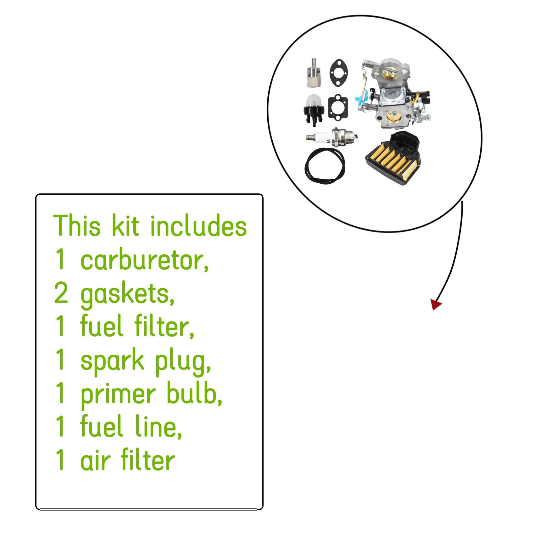 High-Quality Carburetor Kit Replacement for Honda Rancher CS2255, 455, 455E, 460, 461 Chainsaw Parts - Compatible with Various Models - Perfect for Chainsaw Maintenance & Repair