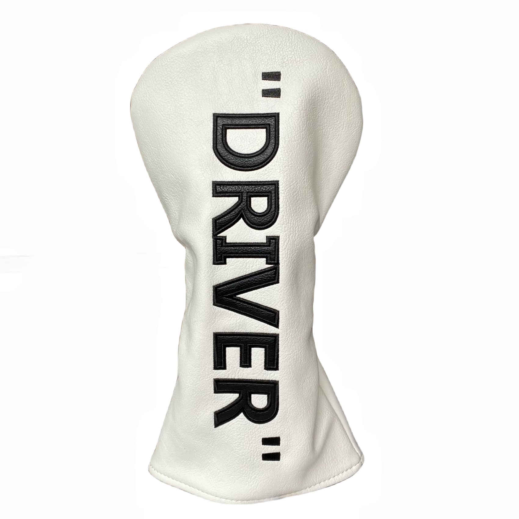 Premium PU Leather Golf Club Headcover Set - Driver, 3 Wood & Hybrid Head Covers (White with Black) | Protective Golf Accessories for Woods & Hybrid Clubs | Perfect for Course Play & Club Protection