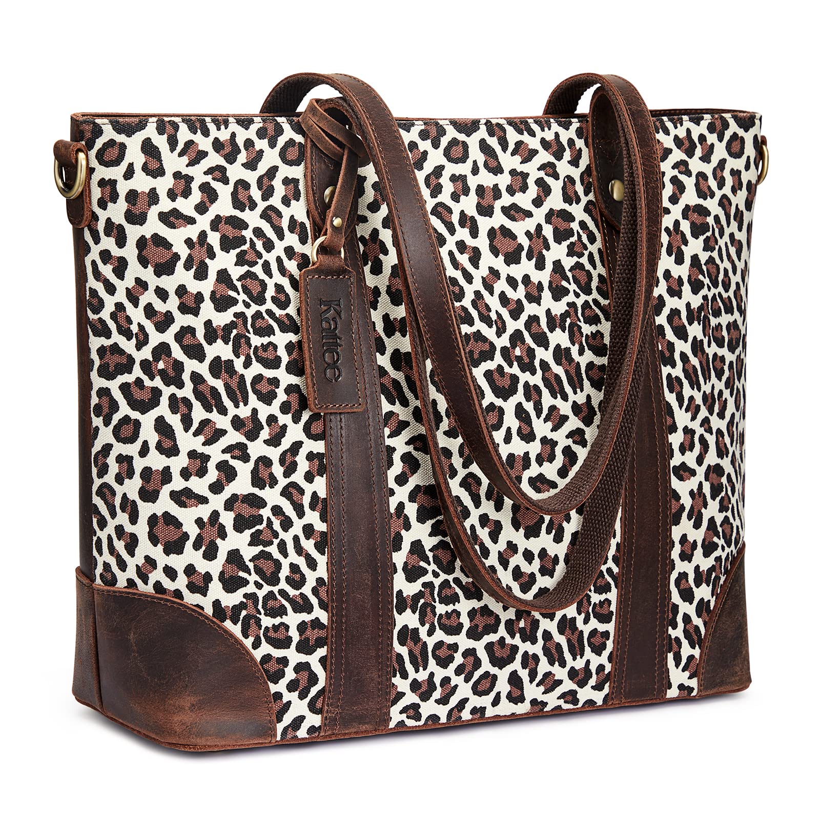 Kattee Leather Tote Bag for Women - Large Work Shoulder Purse for Office & Travel