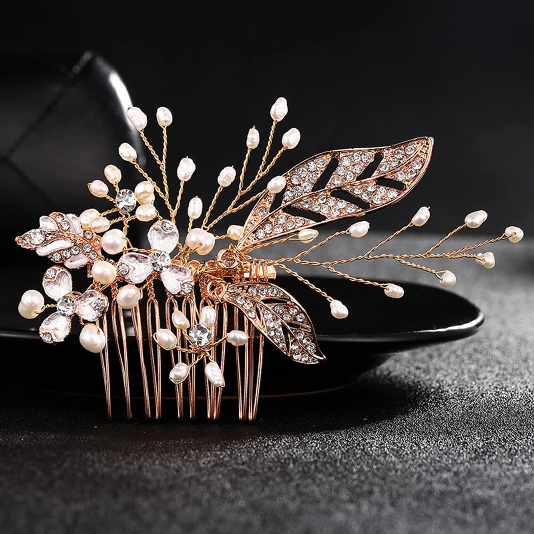 3pcs Handmade Pearl Flower Wedding Hair Combs - Bridal Hair Clips for Bride, Side Hair Accessories - Perfect for Weddings, Prom, Parties & Special Occasions