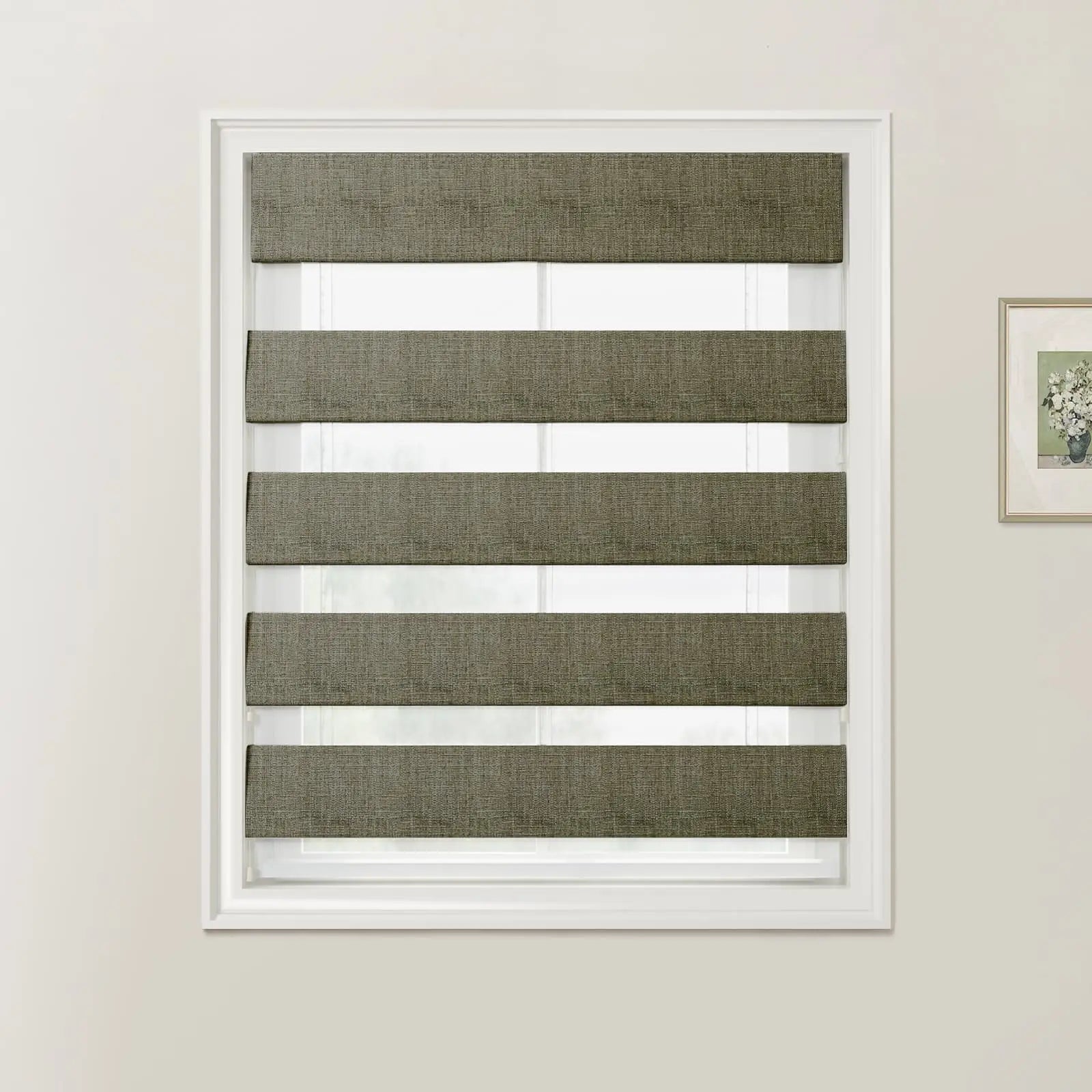 Custom Zebra Roman Blind Cord Lift - Blackout Window Shades for Home & Office - Easy Installation & Light Control