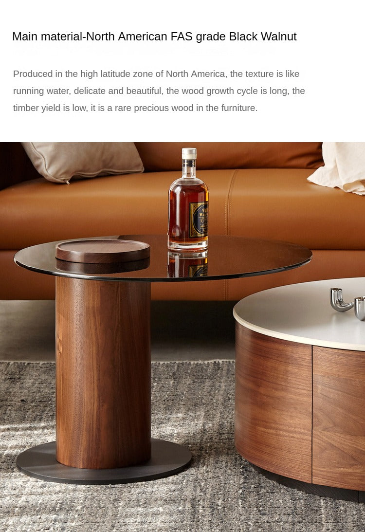 Handcrafted Black Walnut Coffee Table with Natural Slate Top - Perfect for Living Room, Lounge & Modern Home Decor