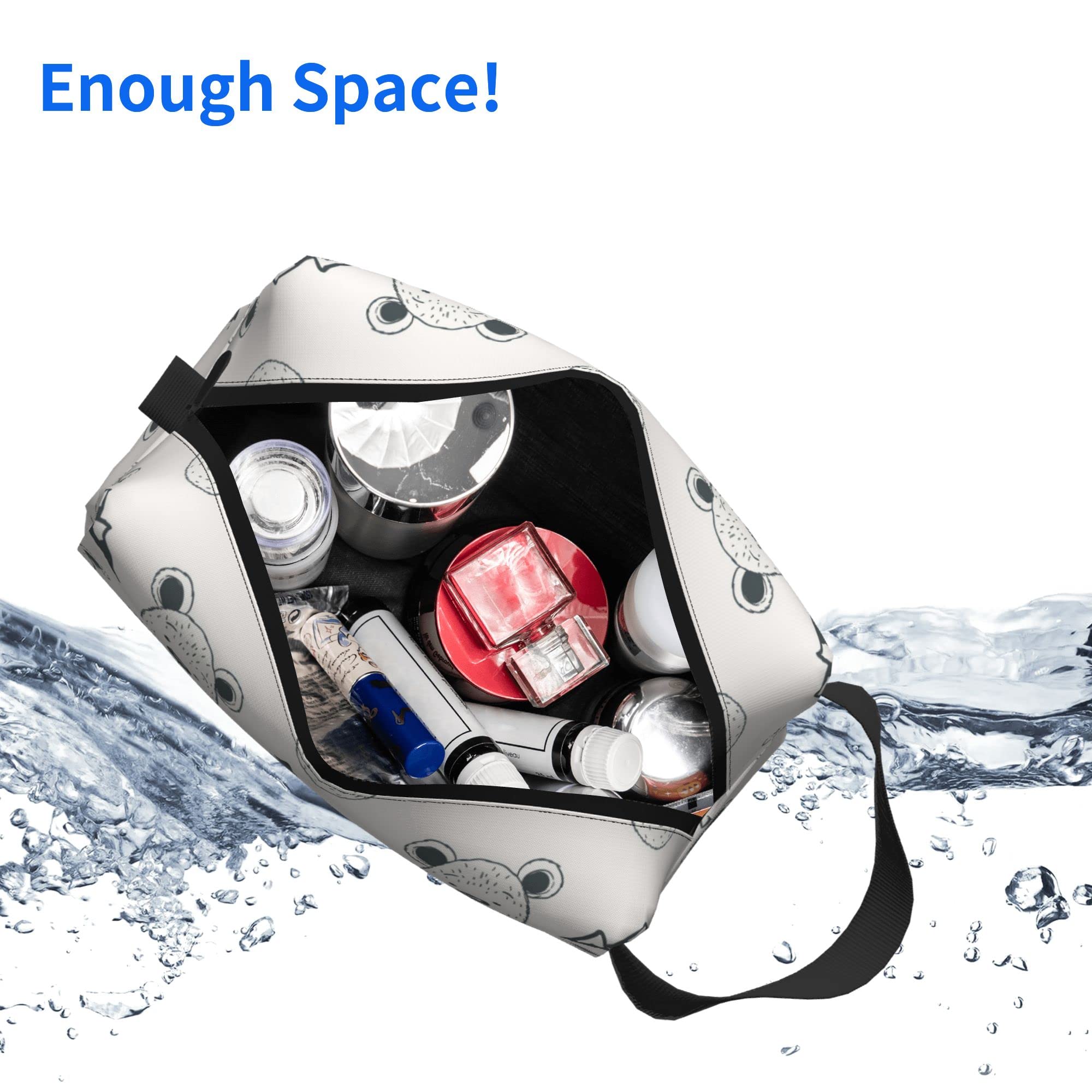Bear Heads Women's Large Travel Toiletry Bag Organizer - Waterproof Cosmetic & Makeup Case for Bathroom, Shower, Gym, Vacation - Perfect for Travel Essentials & Stationery Storage