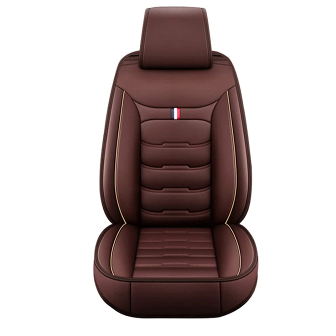 Premium Leather Car Seat Covers for Volkswagen Golf Wagon 2012-2019 - 5-Piece Full Set, Waterproof & Breathable, Airbag Compatible (Coffee Brown) - Perfect for Family Road Trips, Daily Commutes & Pet Protection