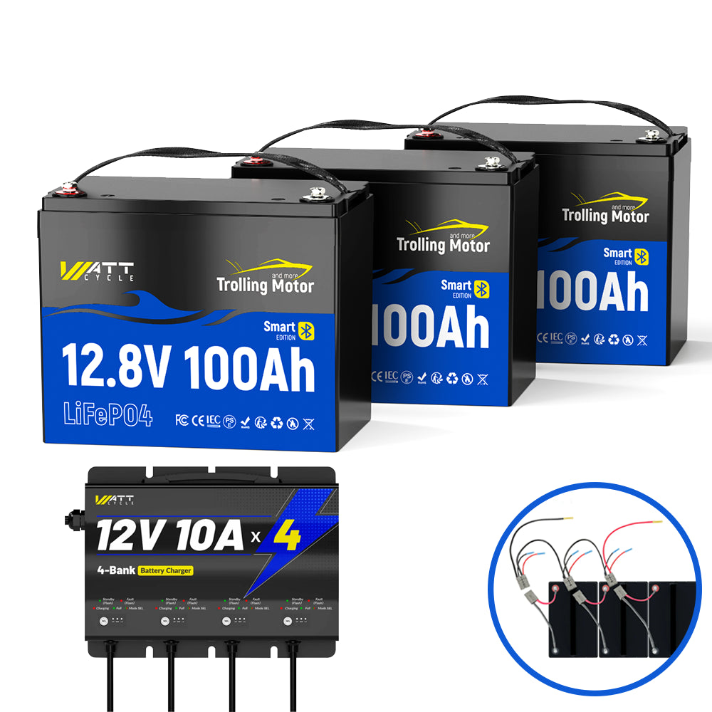 36V 100Ah LiFePO4 Deep Cycle Battery for Trolling Motors - Rechargeable Lithium Power Kit for Fishing Boats, Kayaks & Marine Applications | Long-Lasting & Lightweight